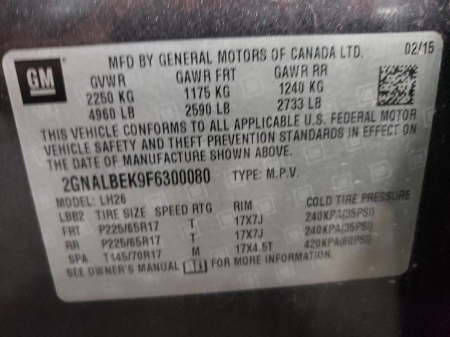 Photo 12 VIN: 2GNALBEK9F6300080 - CHEVROLET EQUINOX LT 