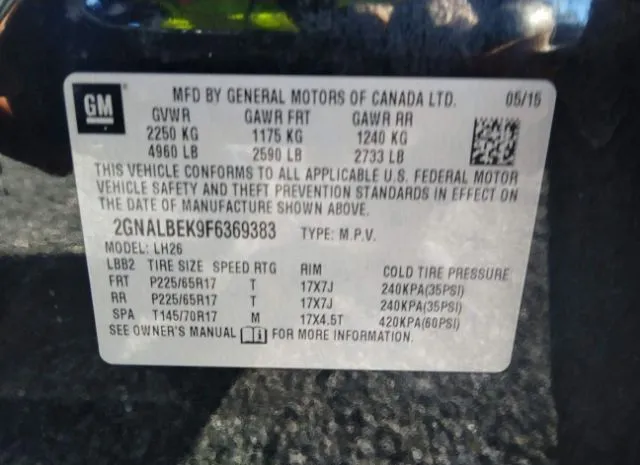 Photo 8 VIN: 2GNALBEK9F6369383 - CHEVROLET EQUINOX 