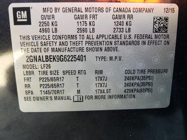 Photo 9 VIN: 2GNALBEK9G6225401 - CHEVROLET EQUINOX LS 