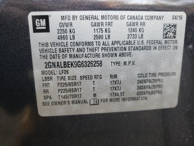 Photo 9 VIN: 2GNALBEK9G6326258 - CHEVROLET EQUINOX LS 