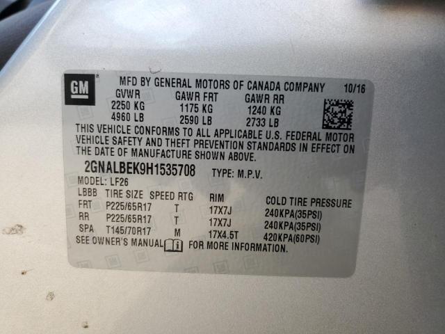 Photo 13 VIN: 2GNALBEK9H1535708 - CHEVROLET EQUINOX LS 