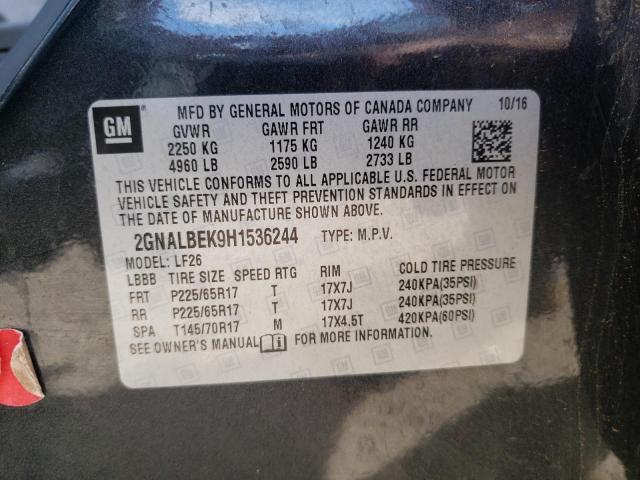 Photo 9 VIN: 2GNALBEK9H1536244 - CHEVROLET EQUINOX LS 