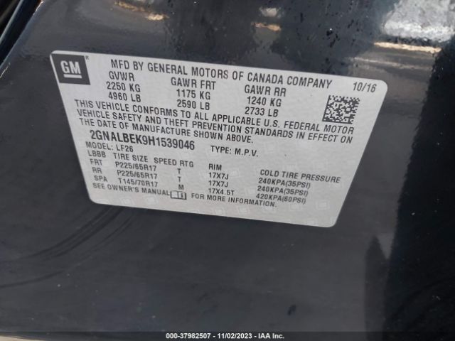 Photo 8 VIN: 2GNALBEK9H1539046 - CHEVROLET EQUINOX 