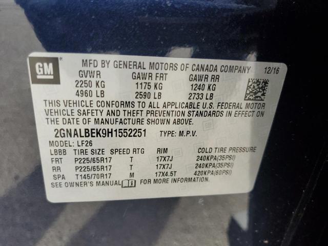 Photo 12 VIN: 2GNALBEK9H1552251 - CHEVROLET EQUINOX LS 