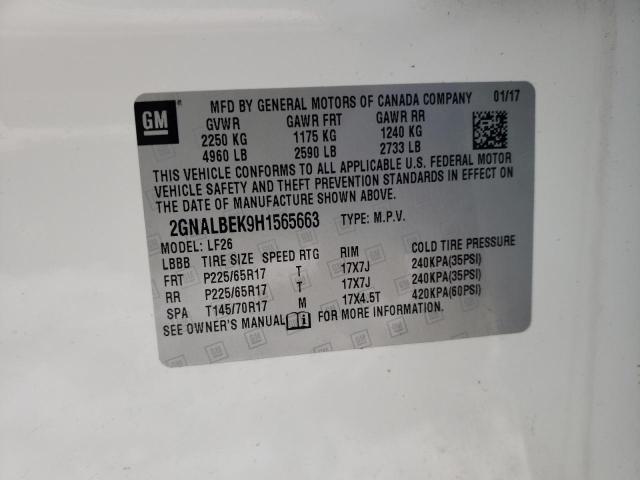 Photo 9 VIN: 2GNALBEK9H1565663 - CHEVROLET EQUINOX LS 