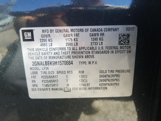 Photo 9 VIN: 2GNALBEK9H1570684 - CHEVROLET EQUINOX LS 