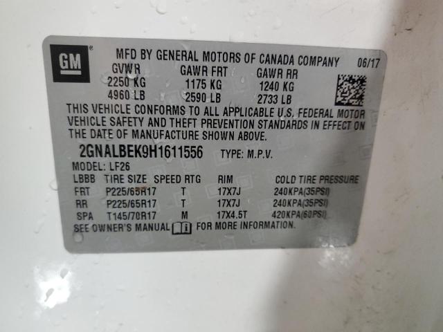 Photo 12 VIN: 2GNALBEK9H1611556 - CHEVROLET EQUINOX LS 