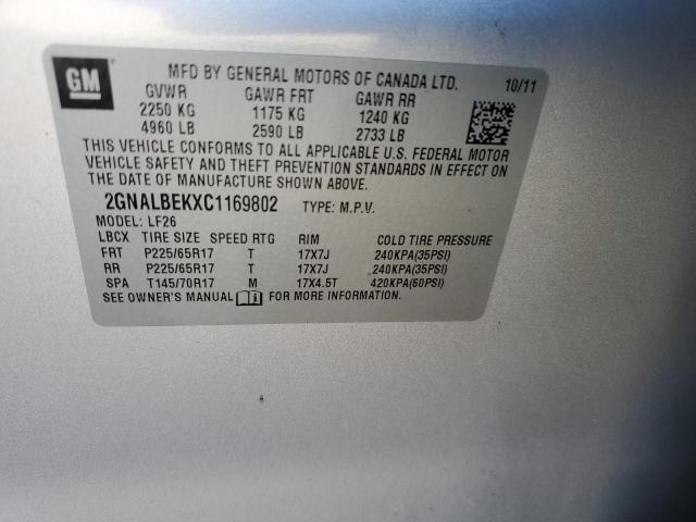 Photo 9 VIN: 2GNALBEKXC1169802 - CHEVROLET EQUINOX LS 