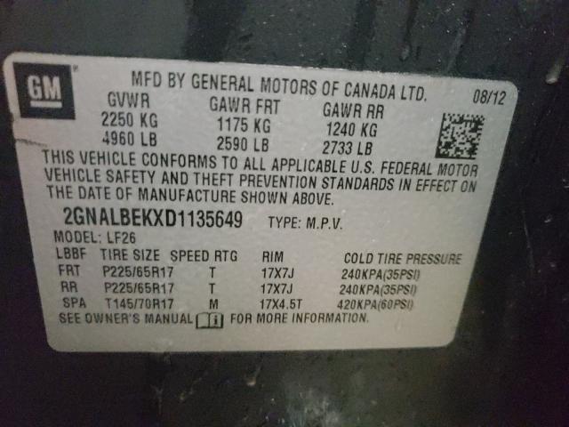 Photo 9 VIN: 2GNALBEKXD1135649 - CHEVROLET EQUINOX LS 