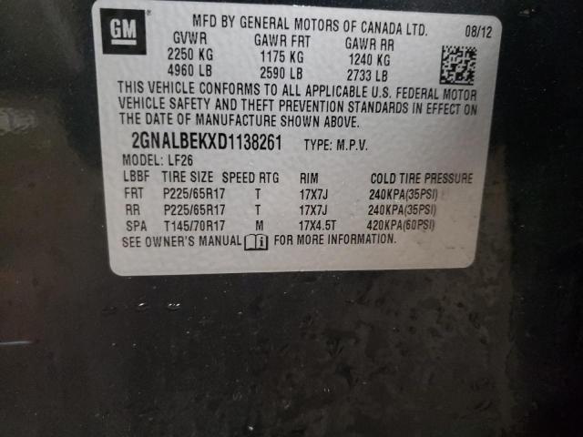 Photo 12 VIN: 2GNALBEKXD1138261 - CHEVROLET EQUINOX LS 