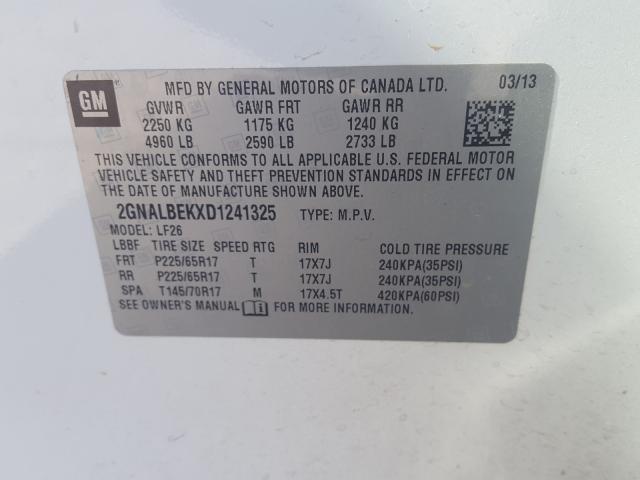 Photo 9 VIN: 2GNALBEKXD1241325 - CHEVROLET EQUINOX LS 