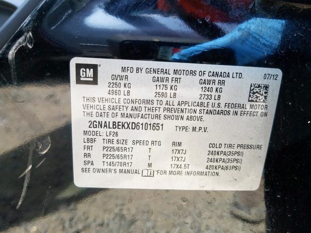 Photo 9 VIN: 2GNALBEKXD6101651 - CHEVROLET EQUINOX LS 