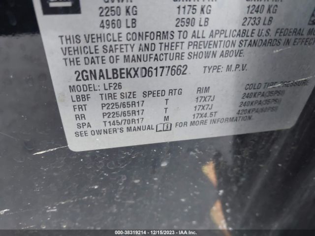 Photo 8 VIN: 2GNALBEKXD6177662 - CHEVROLET EQUINOX 