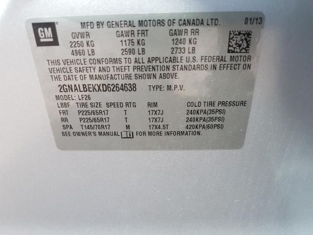 Photo 9 VIN: 2GNALBEKXD6264638 - CHEVROLET EQUINOX LS 