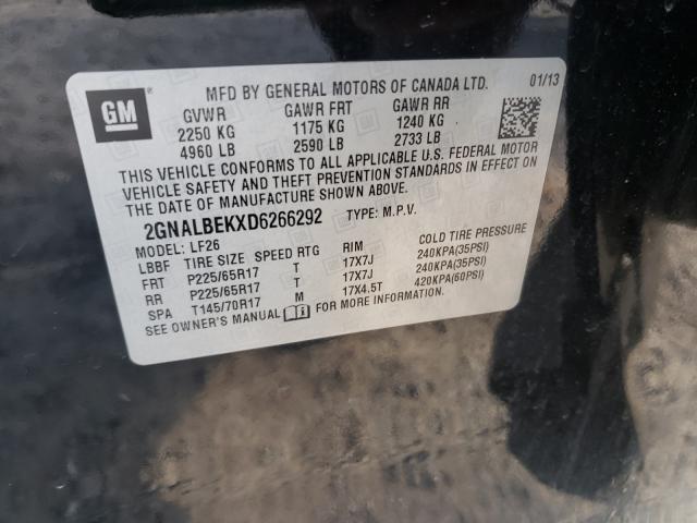 Photo 9 VIN: 2GNALBEKXD6266292 - CHEVROLET EQUINOX LS 