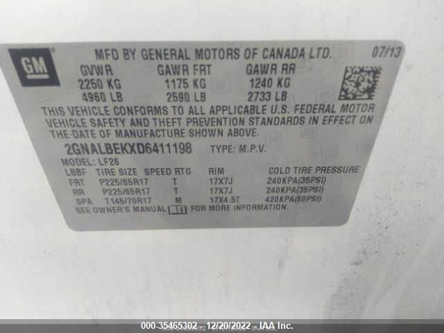 Photo 8 VIN: 2GNALBEKXD6411198 - CHEVROLET EQUINOX 