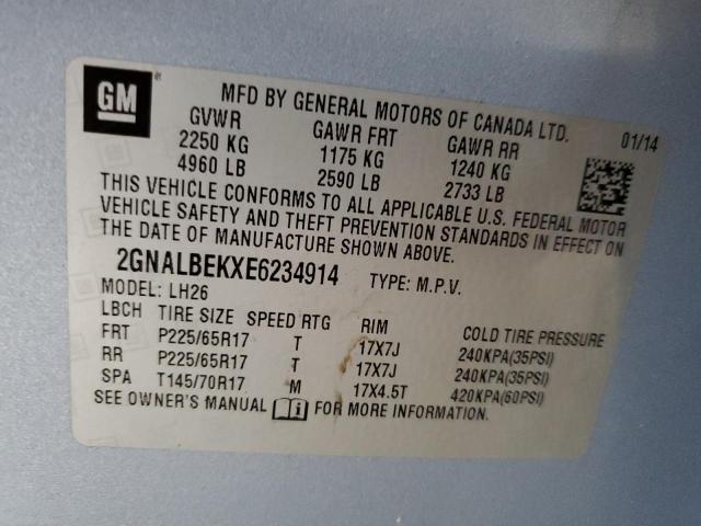 Photo 11 VIN: 2GNALBEKXE6234914 - CHEVROLET EQUINOX 