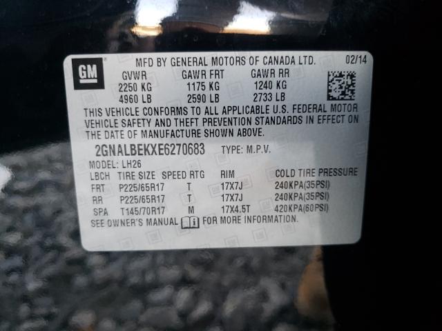 Photo 9 VIN: 2GNALBEKXE6270683 - CHEVROLET EQUINOX LT 