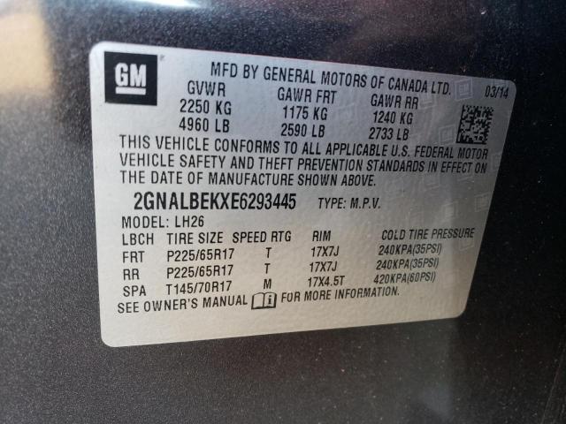 Photo 12 VIN: 2GNALBEKXE6293445 - CHEVROLET EQUINOX LT 