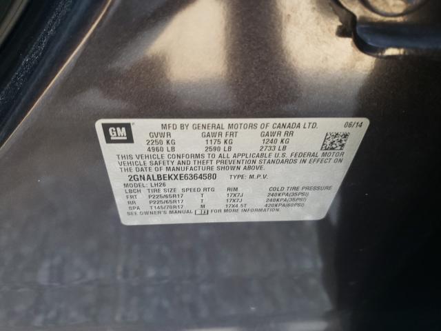 Photo 9 VIN: 2GNALBEKXE6364580 - CHEVROLET EQUINOX LT 