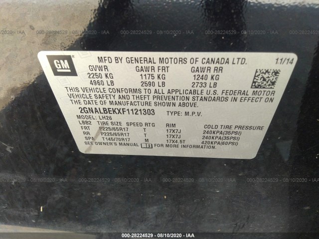 Photo 8 VIN: 2GNALBEKXF1121303 - CHEVROLET EQUINOX 