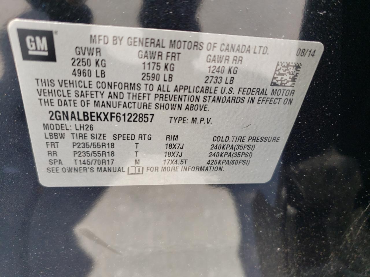 Photo 13 VIN: 2GNALBEKXF6122857 - CHEVROLET EQUINOX 