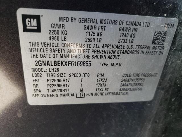 Photo 9 VIN: 2GNALBEKXF6169855 - CHEVROLET EQUINOX LT 