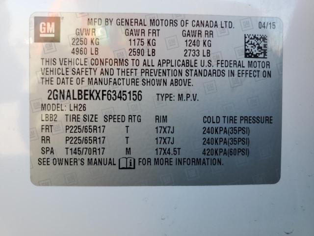 Photo 11 VIN: 2GNALBEKXF6345156 - CHEVROLET EQUINOX LT 