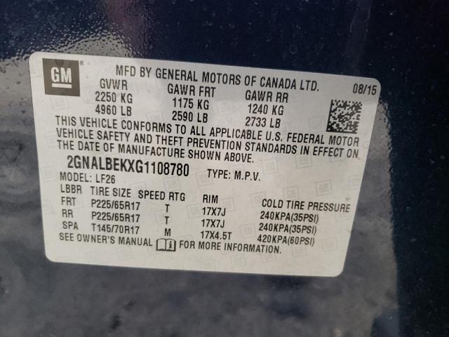 Photo 9 VIN: 2GNALBEKXG1108780 - CHEVROLET EQUINOX LS 