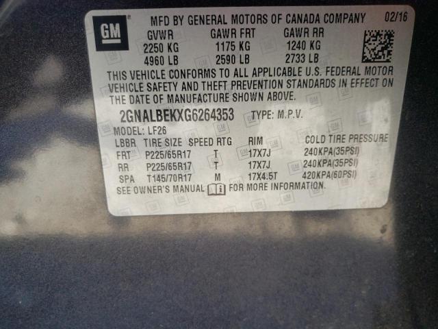 Photo 9 VIN: 2GNALBEKXG6264353 - CHEVROLET EQUINOX LS 