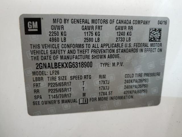 Photo 11 VIN: 2GNALBEKXG6318900 - CHEVROLET EQUINOX 