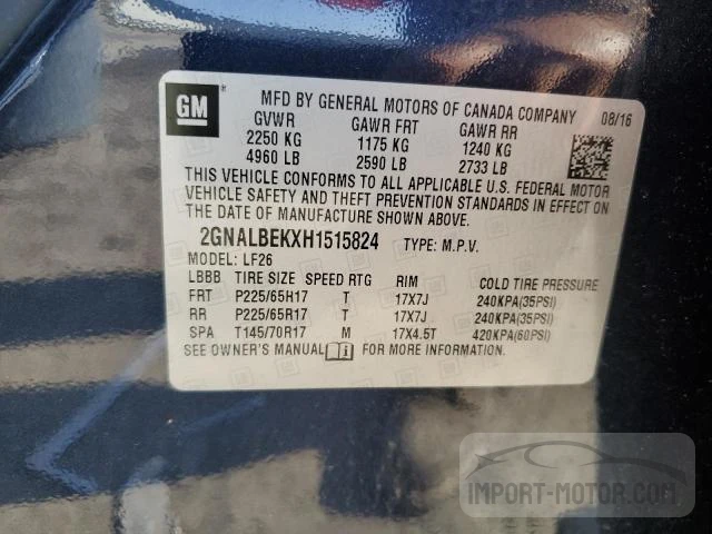 Photo 12 VIN: 2GNALBEKXH1515824 - CHEVROLET EQUINOX 