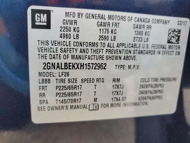 Photo 12 VIN: 2GNALBEKXH1572962 - CHEVROLET EQUINOX LS 