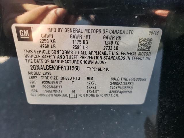 Photo 9 VIN: 2GNALCEK0F6101568 - CHEVROLET EQUINOX LT 