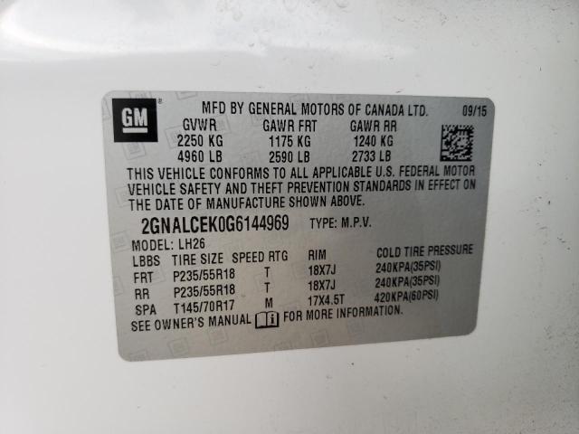 Photo 13 VIN: 2GNALCEK0G6144969 - CHEVROLET EQUINOX LT 