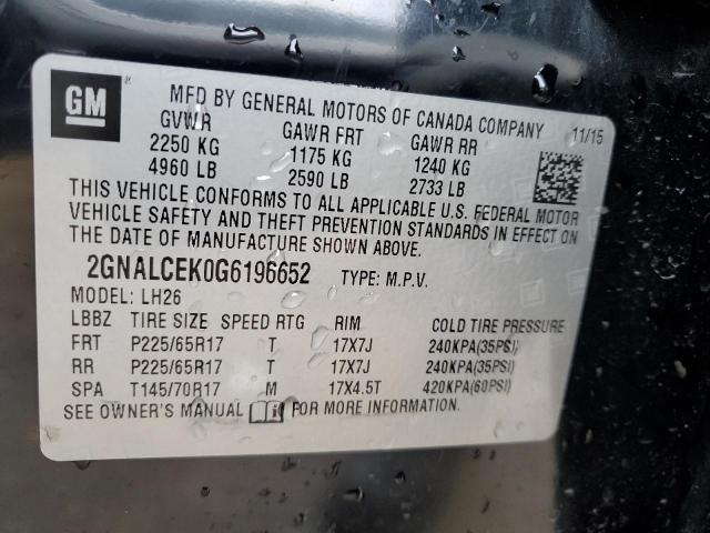 Photo 11 VIN: 2GNALCEK0G6196652 - CHEVROLET EQUINOX LT 