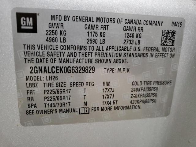 Photo 11 VIN: 2GNALCEK0G6329829 - CHEVROLET EQUINOX 