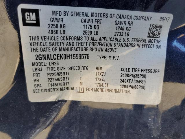 Photo 12 VIN: 2GNALCEK0H1599576 - CHEVROLET EQUINOX LT 