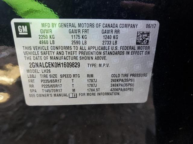 Photo 12 VIN: 2GNALCEK0H1609829 - CHEVROLET EQUINOX LT 