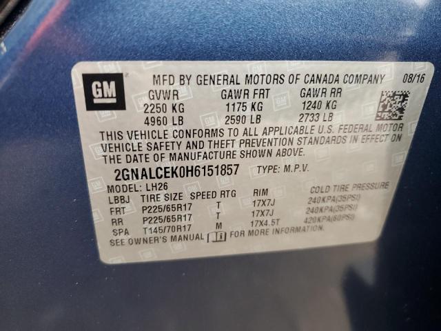 Photo 13 VIN: 2GNALCEK0H6151857 - CHEVROLET EQUINOX LT 