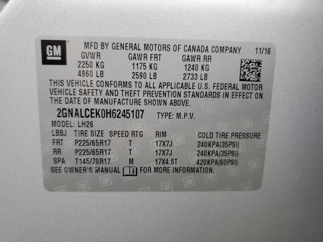 Photo 12 VIN: 2GNALCEK0H6245107 - CHEVROLET EQUINOX LT 