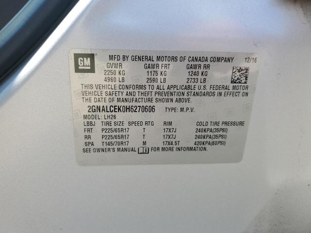 Photo 12 VIN: 2GNALCEK0H6270606 - CHEVROLET EQUINOX LT 