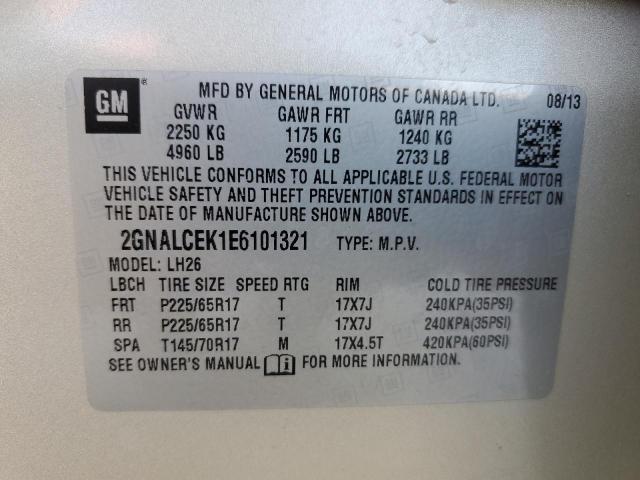 Photo 13 VIN: 2GNALCEK1E6101321 - CHEVROLET EQUINOX LT 