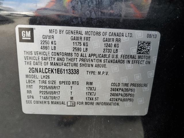 Photo 12 VIN: 2GNALCEK1E6113338 - CHEVROLET EQUINOX LT 