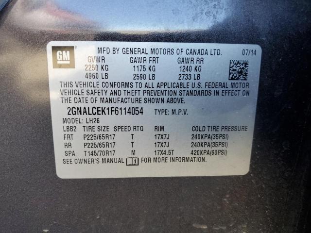 Photo 11 VIN: 2GNALCEK1F6114054 - CHEVROLET EQUINOX LT 