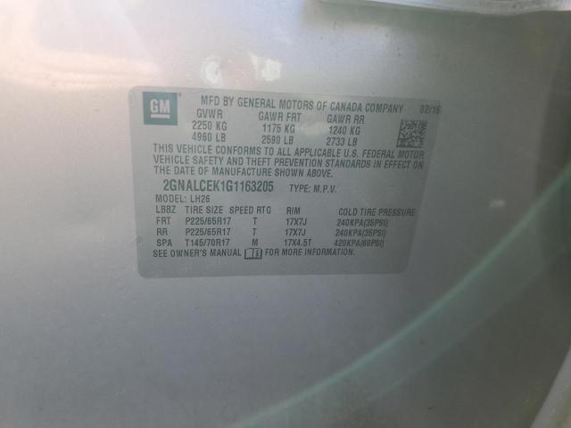 Photo 11 VIN: 2GNALCEK1G1163205 - CHEVROLET EQUINOX LT 