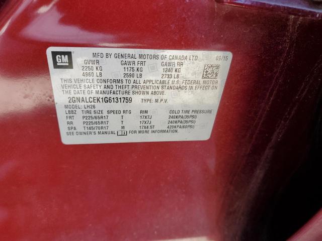 Photo 12 VIN: 2GNALCEK1G6131759 - CHEVROLET EQUINOX 