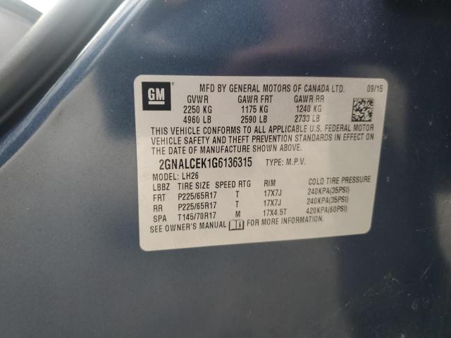 Photo 12 VIN: 2GNALCEK1G6136315 - CHEVROLET EQUINOX LT 