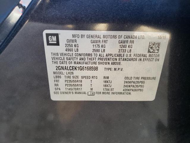 Photo 12 VIN: 2GNALCEK1G6168598 - CHEVROLET EQUINOX LT 