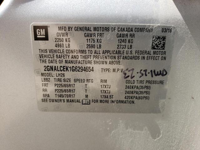 Photo 12 VIN: 2GNALCEK1G6294654 - CHEVROLET EQUINOX 